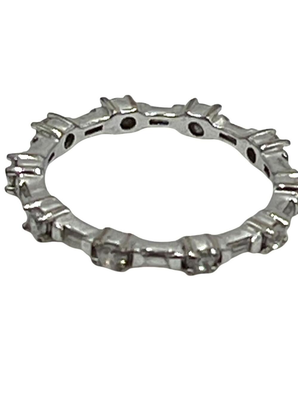 Prong Set Cubic Zirconia Infinity Ring in Sterling Silver